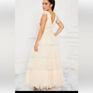 NWT Fashion Nova Nya Tulle Maxi Dress- Cream